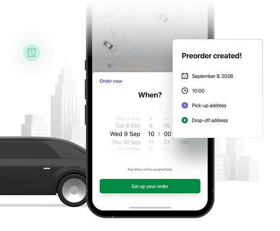 Interface UTAXI pour commandes instantanées et précommandes
