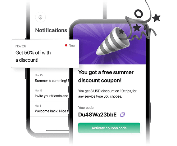 Interface UTAXI pour commandes instantanées et précommandes